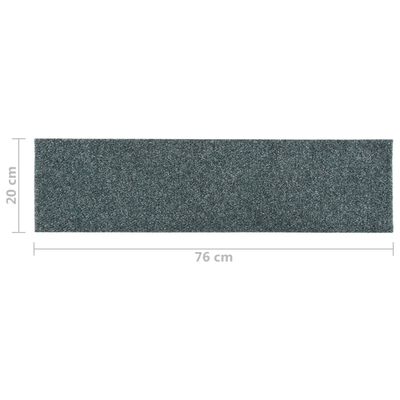 vidaXL Lipnūs laiptų kilimėliai, 15vnt., žali, 76x20cm, stačiakampiai