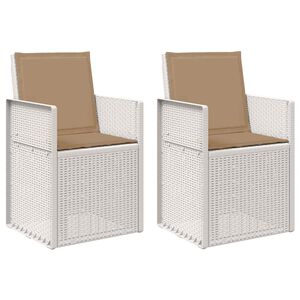 vidaXL Sodo Valgomojo Kėdės 2 pcs Balta ir taupe PP