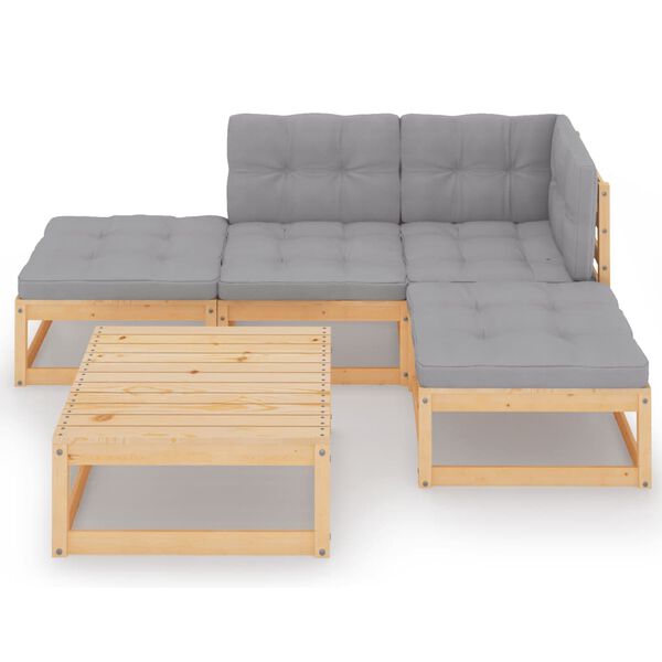 vidaXL Sodo komplektas su pagalvėlėmis, 5 dalių, pu&scaron;ies masyvas