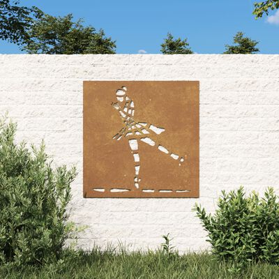 vidaXL Sodo sienos dekoracija, 55x55cm, corten plienas, balerina