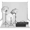 vidaXL Fotostudijos rinkinys su ap&scaron;vietimo rinkiniu ir fonu