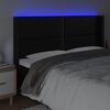 vidaXL Galvūgalis su LED, juodos spalvos, 183x16x118/128 cm
