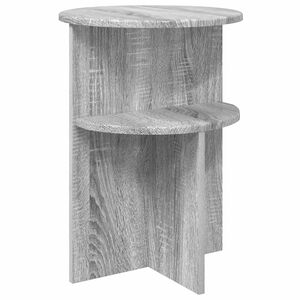 vidaXL &Scaron;oninis stalas su saugykla Pilka sonoma ąžuolo &Oslash; 39,5 x 55 cm