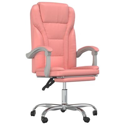 vidaXL Atlošiama biuro kėdė, rožinės spalvos, dirbtinė oda