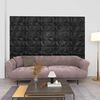 vidaXL Sienų plok&scaron;tės 24 pcs Diamond Juodas 50 x 50 cm XPS Putplastis