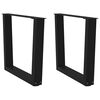 vidaXL Kavos staliuko kojelės, V formos, 2 vnt., juodos, 60x(42-43,3) cm, plienas