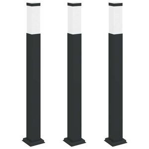 vidaXL &Scaron;viestuvai stulpeliams, 3 vnt., 80 cm, juodi, IP44