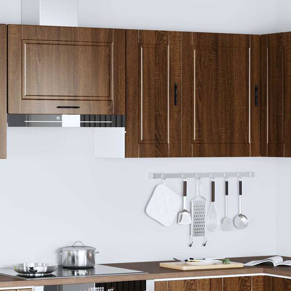 vidaXL Sieninė virtuvės spinta "Porto" Rudos ąžuolo inžinerinė mediena