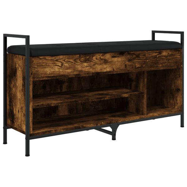 vidaXL Batų suoliukas, dūminis, 105,5x32x57,5cm, apdirbta mediena