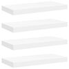 vidaXL Pakabinamos sieninės lentynos, 4vnt., baltos, 50x23,5x3,8cm, MDF