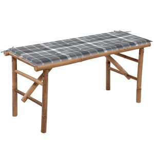 vidaXL Sulankstomas sodo suoliukas su pagalvėle, 118cm, bambukas