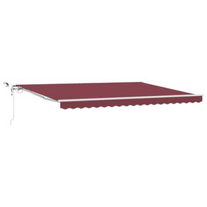 vidaXL Automatinė i&scaron;traukiama markizė su LED, bordo spalvos, 450x300cm