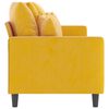 vidaXL Trivietė sofa, geltonos spalvos, 210cm, aksomas