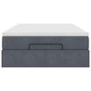 vidaXL Osmanų lovos rėmas su čiužiniu, pilkas, 120x200cm, aksomas