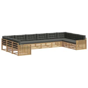 vidaXL Sofų komplektai 10 vnt. Balta ir antracito Polyester