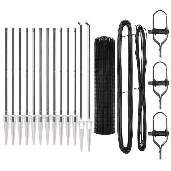 vidaXL Tvora su stulpais Pilka 1.2 x 25 m Plienas