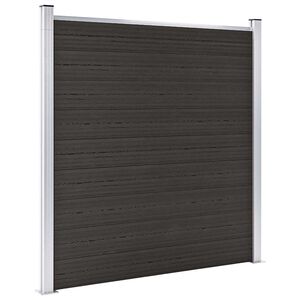 vidaXL Tvoros segmentas, juodos spalvos, 180x186cm, WPC