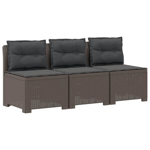 vidaXL 3-vietė sodo sofa su pagalvėlėmis, Rattan i&scaron;vaizda PP