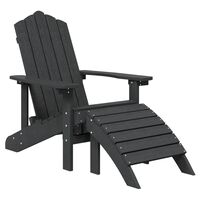 vidaXL Sodo Adirondack kėdė su pakoja, antracito spalvos, HDPE
