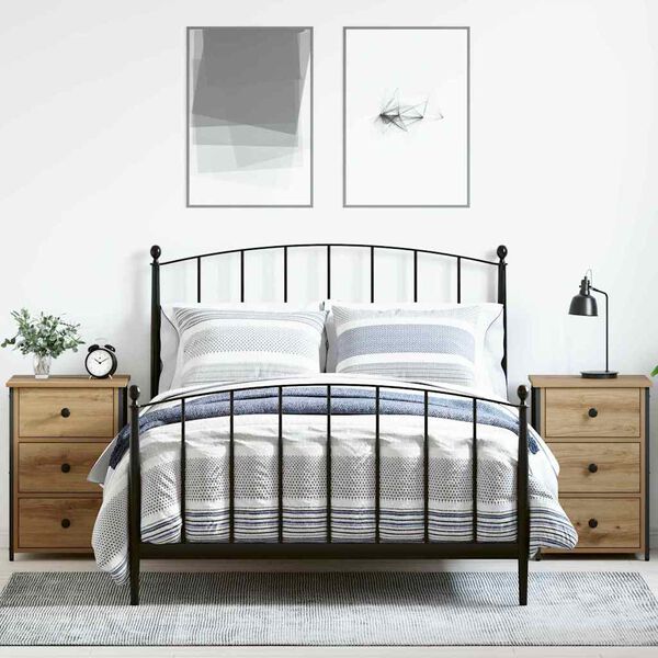 vidaXL &Scaron;alia lovos spintelė su stalčių 2 pcs Ruda 40 x 36 x 60 cm