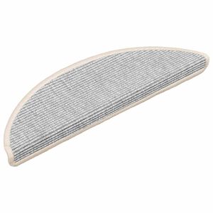 vidaXL Laiptų kilimėliai, 15 vnt., 56x17x3 cm, sidabro spalvos, pusapvaliai