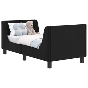 vidaXL Vaiki&scaron;ka Lovo Rėmas su Galvūgaliu Juoda 70 x 140 cm Aksomas