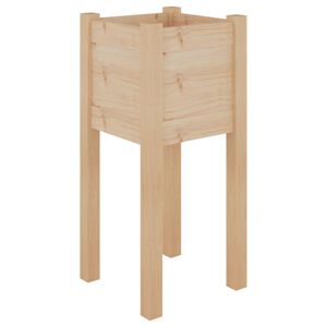 vidaXL Sodo lovelis, 31x31x70cm, pu&scaron;ies medienos masyvas