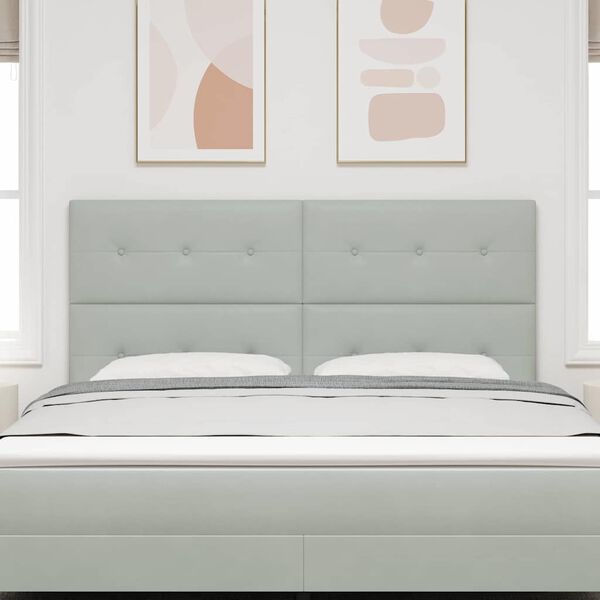 vidaXL Galvūgalis su galvūgalio &Scaron;viesiai pilka 180 cm Dirbtinė oda