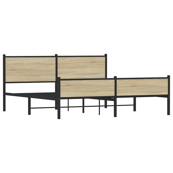 vidaXL Lovos rėmas be čiužinio, sonoma ąžuolo, 183x213cm, metalas