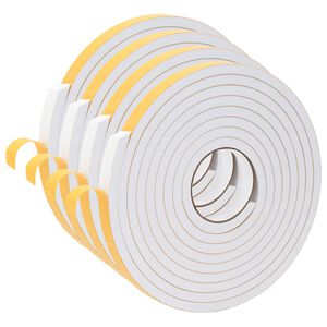 vidaXL Savigautinė putų juosta 4 vnt. Balta 15mm x 5m CR putplastis