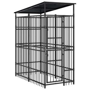 vidaXL Lauko voljeras &scaron;unims su stogu, plienas, 1,84m&sup2;