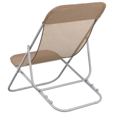 vidaXL Paplūdimio kėdės, 2vnt., tape, tekstilenas ir plienas