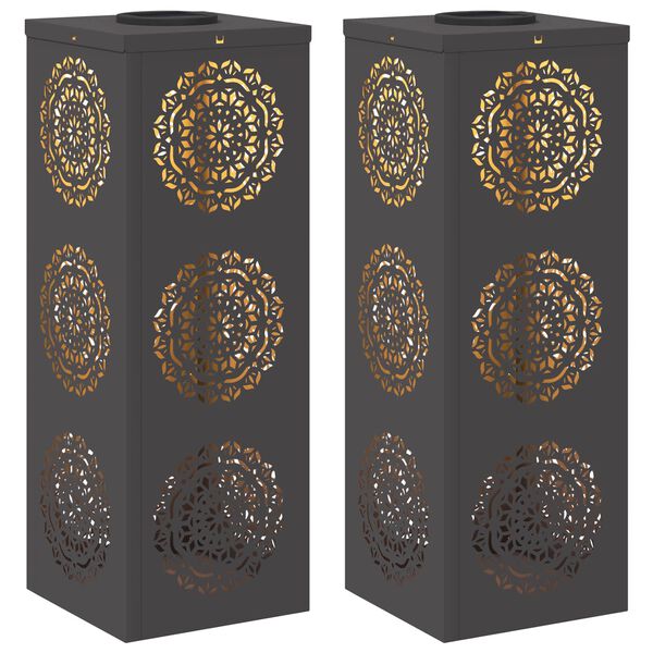 vidaXL Saulės LED &scaron;aligatvio &scaron;viesa 2 pcs Juoda