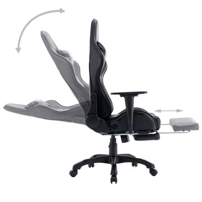 vidaXL Žaidimų kėdė su pakoja, juodos spalvos, dirbtinė oda
