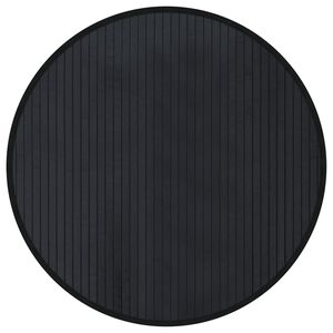 vidaXL Kilimas, apvalus, juodas, 60 cm, bambukas