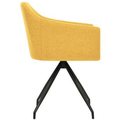 vidaXL Pasukamos valgomojo kėdės, 2vnt., garstyčių geltonos, audinys