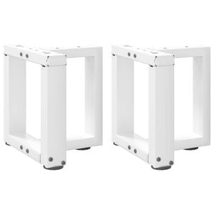 vidaXL Kavos staliuko kojelės, 2 vnt., baltos, 30x25x(30-31) cm, plienas, T formos
