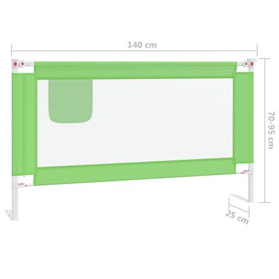 vidaXL Apsauginis turėklas vaiko lovai, žalias, 140x25cm, audinys
