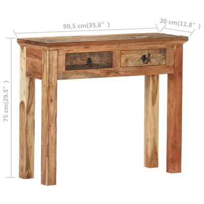 vidaXL Konsolinis staliukas, 90,5x30x75cm, akacija ir mediena