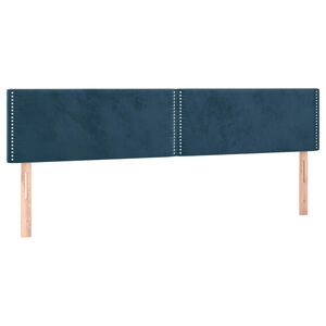 vidaXL Galvūgaliai, tamsiai mėlyni, 200x5x78/88 cm, aksominiai