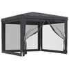 vidaXL Proginė palapinė su 4 sienomis, antracito, 3x3m, HDPE