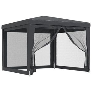 vidaXL Proginė palapinė su 4 sienomis, antracito, 3x3m, HDPE