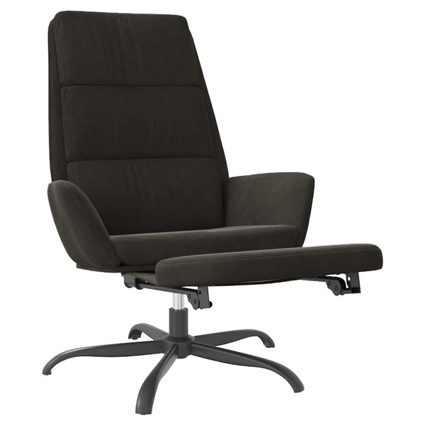 vidaXL Poilsio kėdė su pakoja, juodos spalvos, aksomas