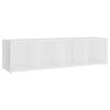 vidaXL TV spintelė, balta, 142,5x35x36,5cm, fanera