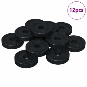 vidaXL tinkamas plok&scaron;čiai tarpinei 12 pcs Juoda &empty;15 x 3 mm