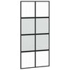 vidaXL Stumdomos durys, juodos, 102,5x205cm, stiklas ir aliuminis