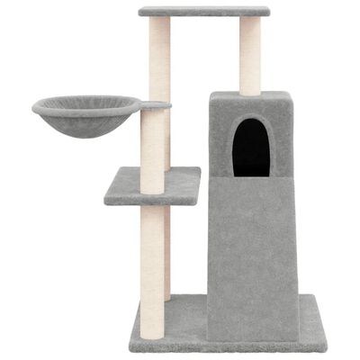 vidaXL Draskyklė katėms su stovais iš sizalio, šviesiai pilka, 82cm