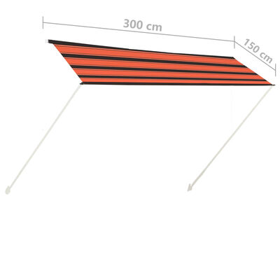 vidaXL Ištraukiama markizė, oranžinės ir rudos spalvos, 300x150cm