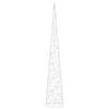 vidaXL &Scaron;viečianti kalėdinė dekoracija kūgis, balta, 120cm, akrilas