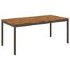 vidaXL Sodo vakarienės stalas Natūralus ir kava 147 x 88,5 x 75 cm